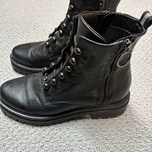 Black Leather Ankle Boots